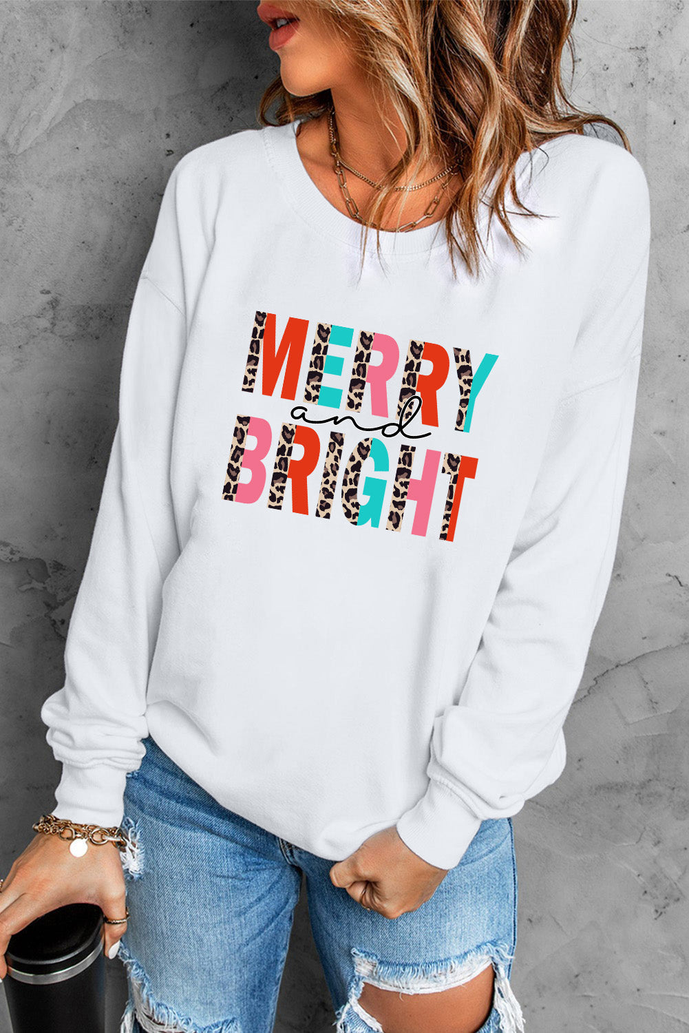 MERRY AND BRIGHT Graphic Sweatshirt