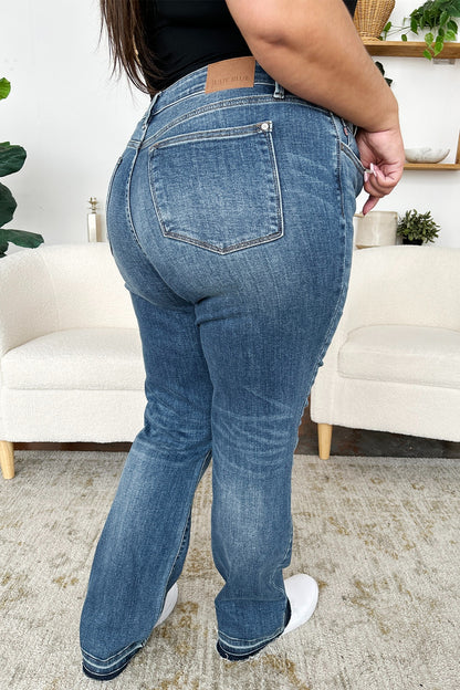 Judy Blue Full Size Mid Rise Release Hem Jeans