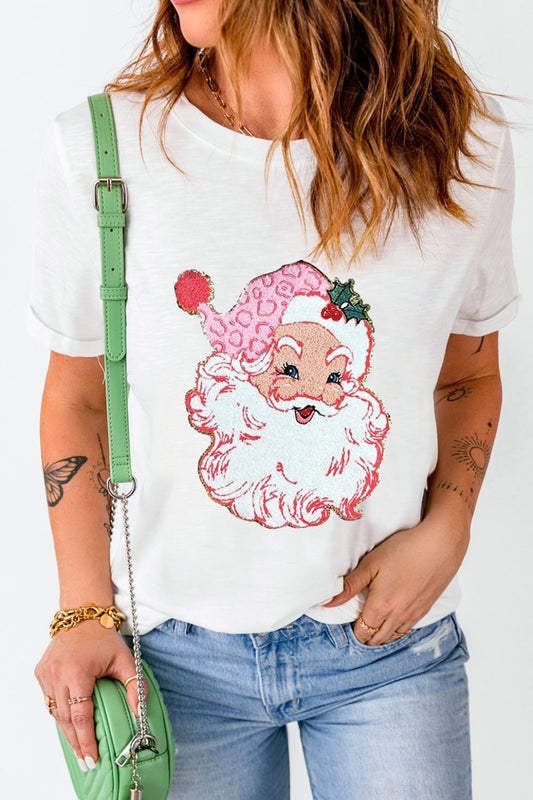 Santa Round Neck Short Sleeve T-Shirt