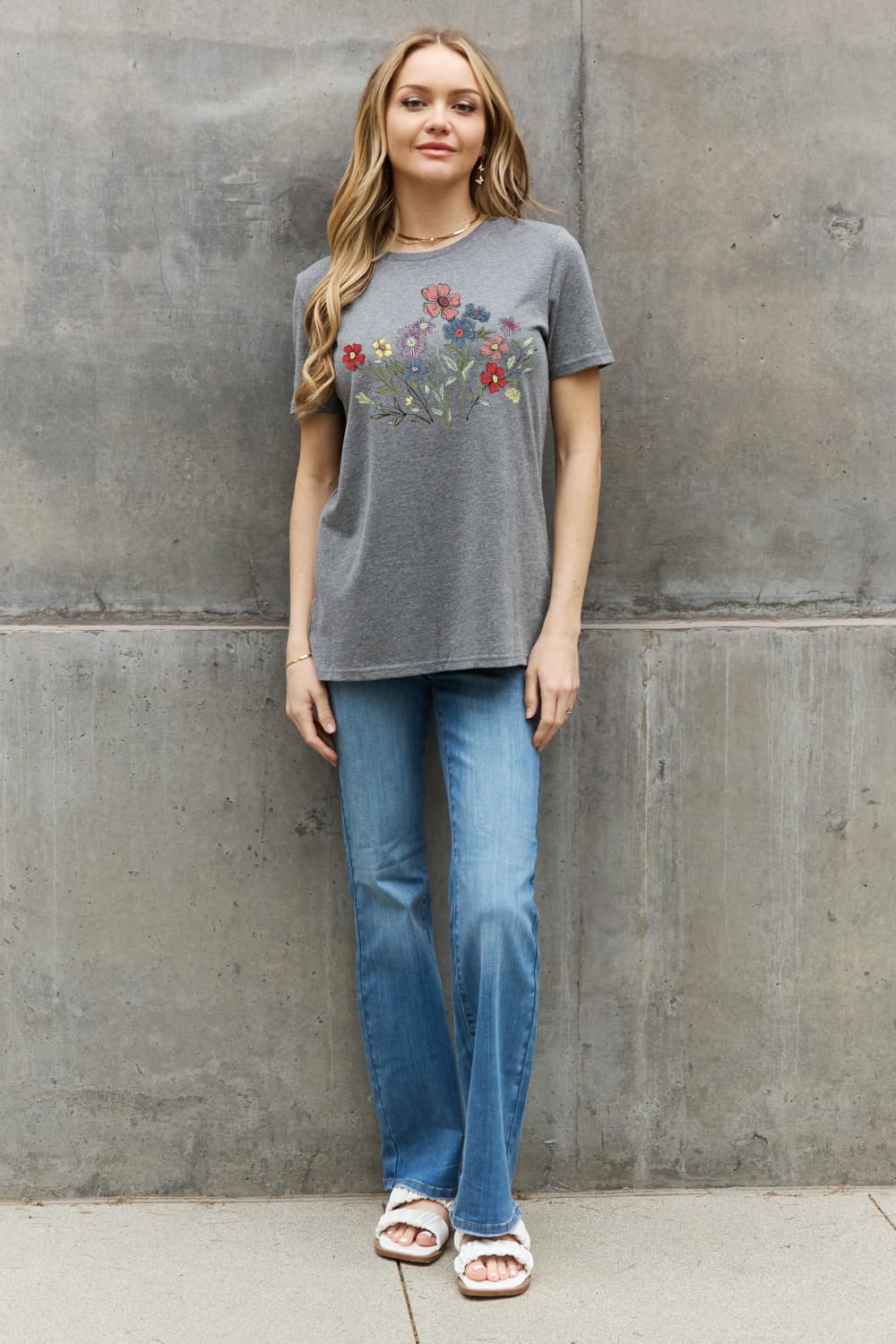 Simply Love Simply Love Full Size Flower Graphic Cotton Tee