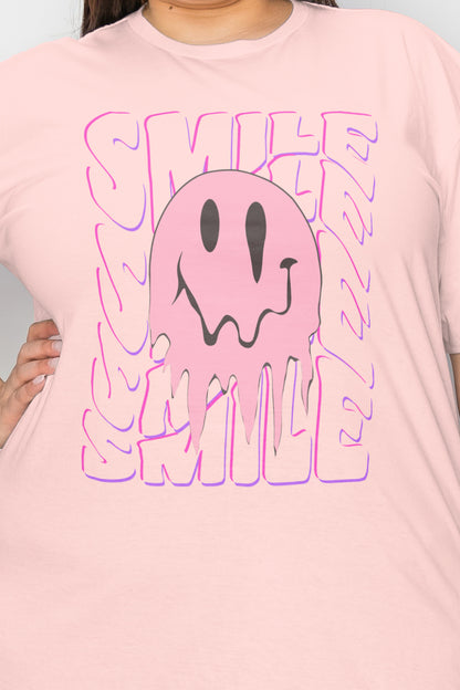 Simply Love Full Size Smile-Face Graphic T-Shirt