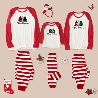 MERRY CHRISTMAS Graphic Top and Striped Pants Set