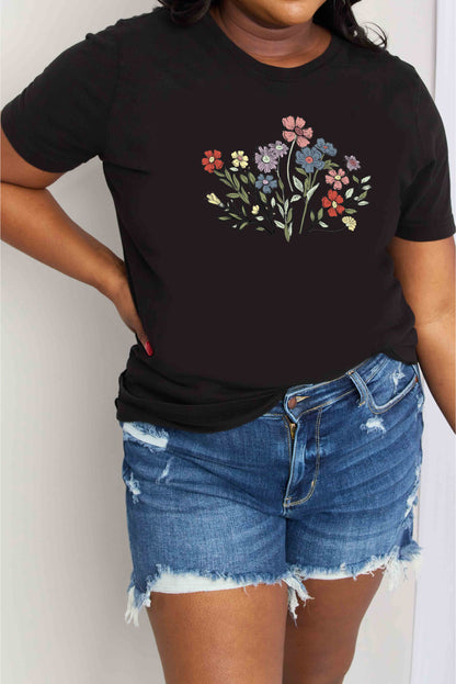 Simply Love Simply Love Full Size Flower Graphic Cotton Tee