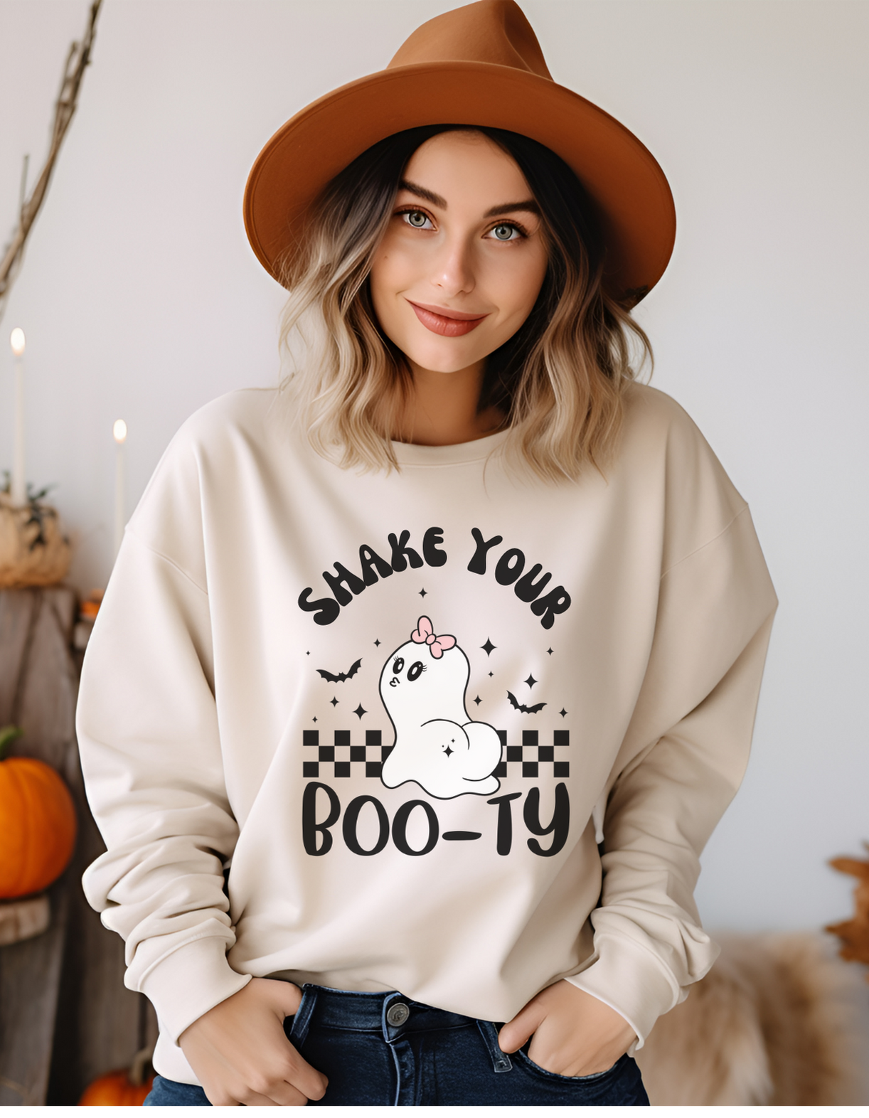 Shake Your BOO-TY Cozy Halloween Sweatshirt