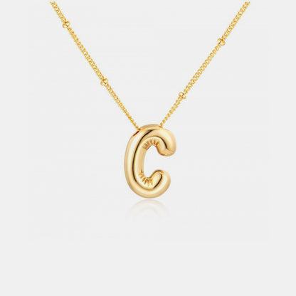 Gold-Plated Bubble Initial Necklace